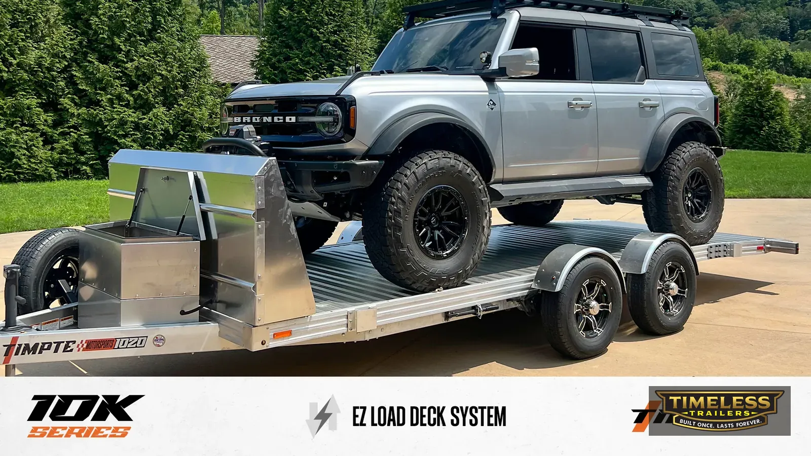 Timpte 1020 EZ Load with a Ford Bronco on the deck